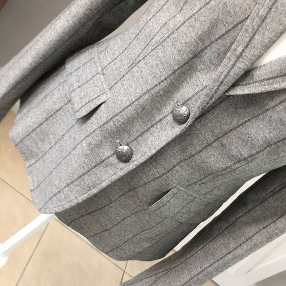 Banana Republic heather& gray stripe  jacket/ blazer - Picture 3 of 8